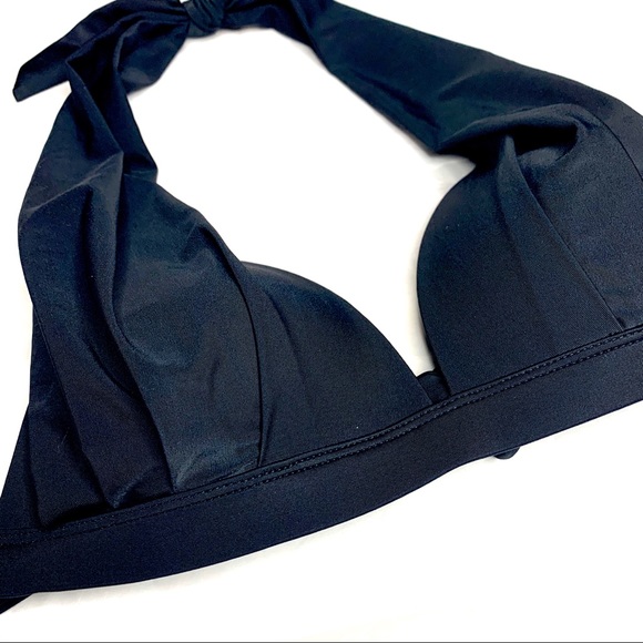 halter style bikini top -Black. - Picture 2 of 5